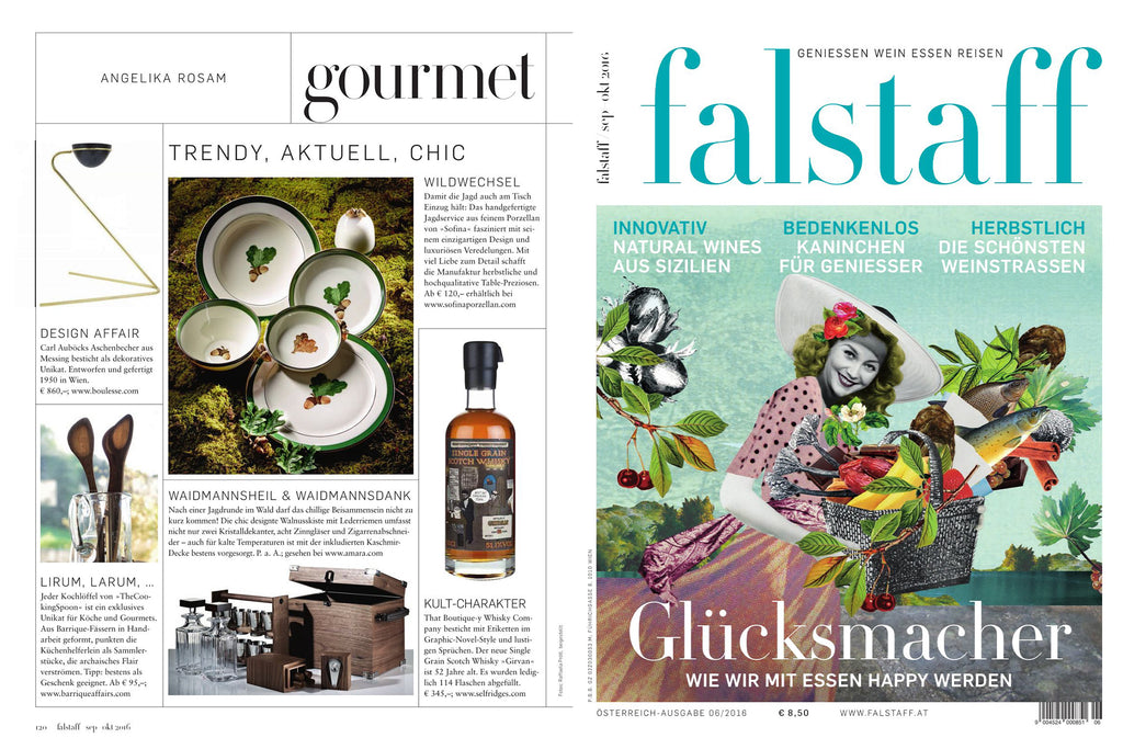 Falstaff Magazin featuring unsere Eichenlaub-Kollektion Juni 2016