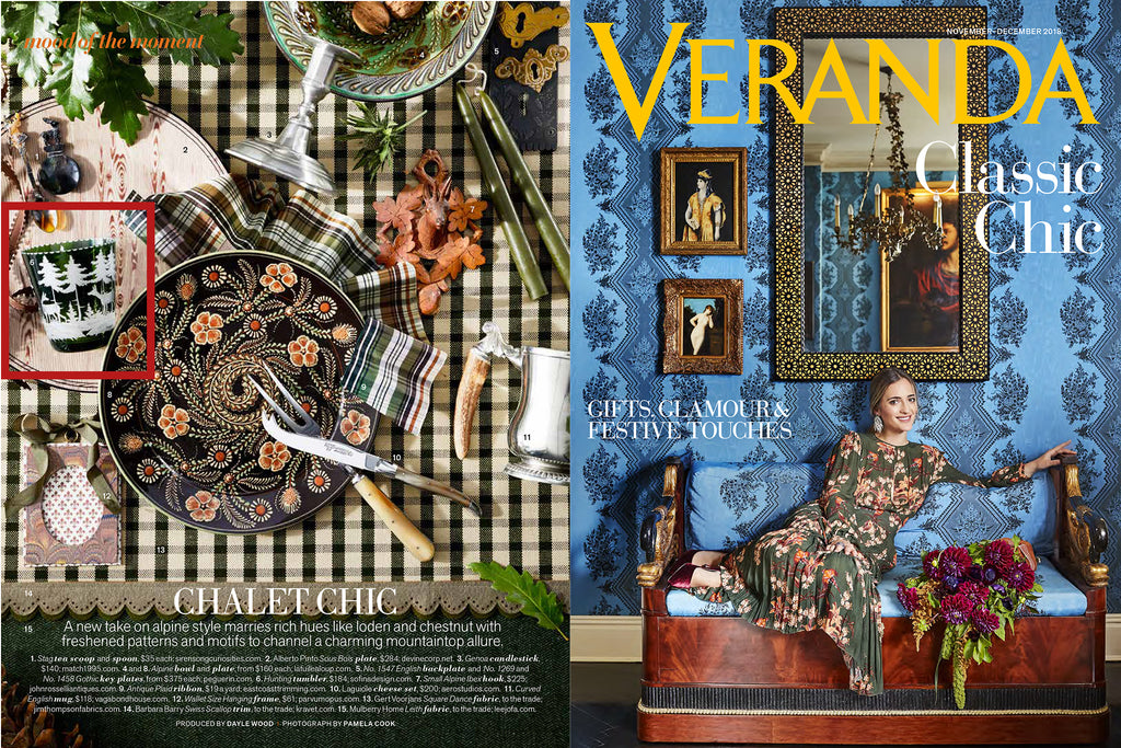 Sofinakristallglas "Jagd" in dem Magazin VERANDA Dezember 2018
