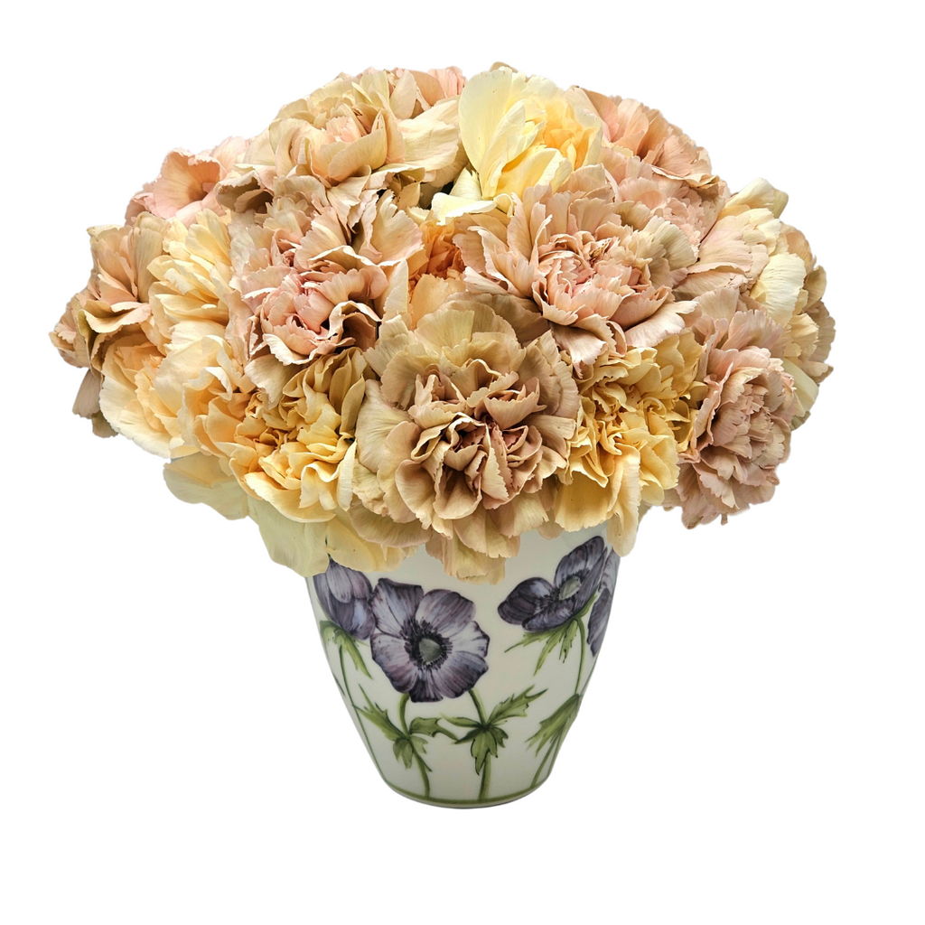 Vase "Ranunkel", lila mit Platinrand