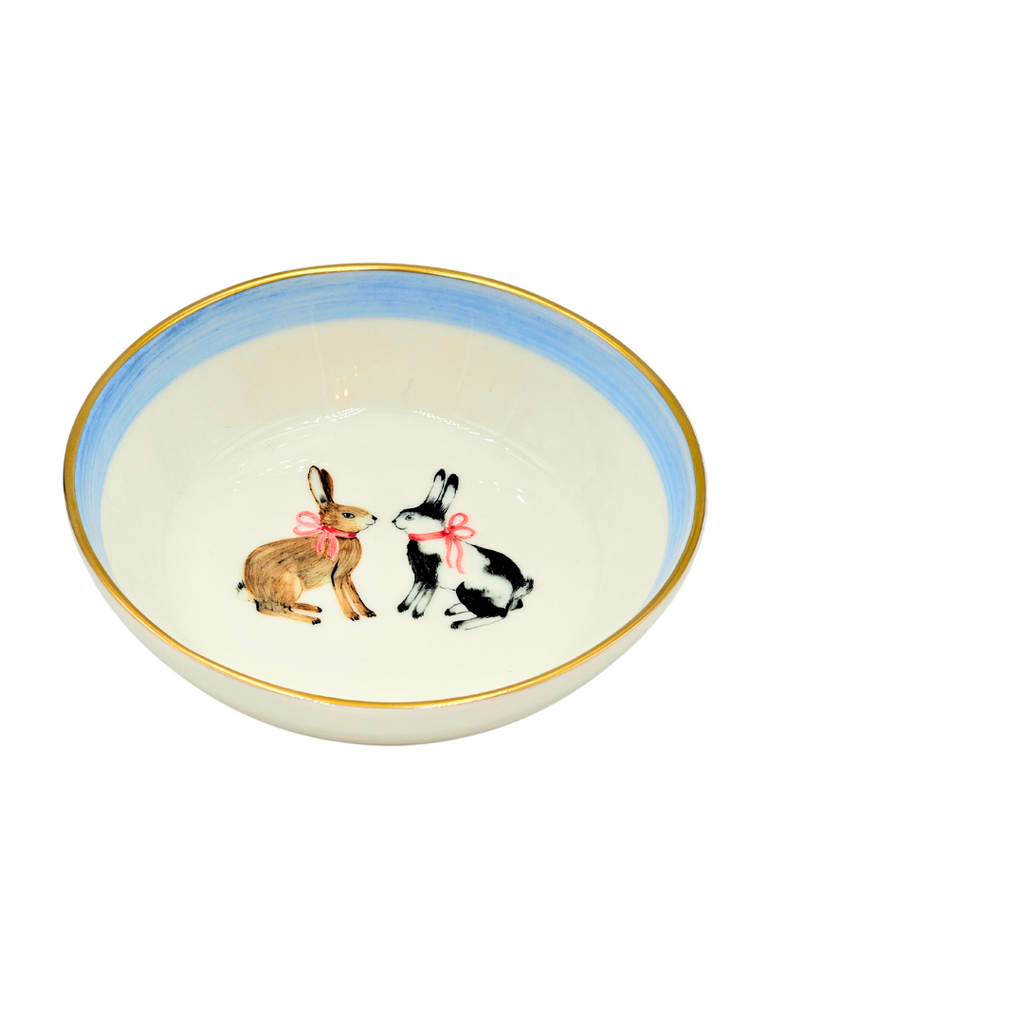 Porcelain bowl with love bunnies