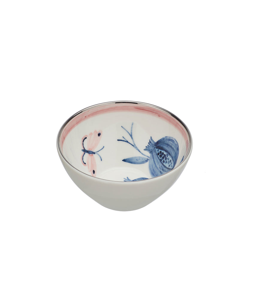 “Pomegranate” cereal bowl, platinum rim