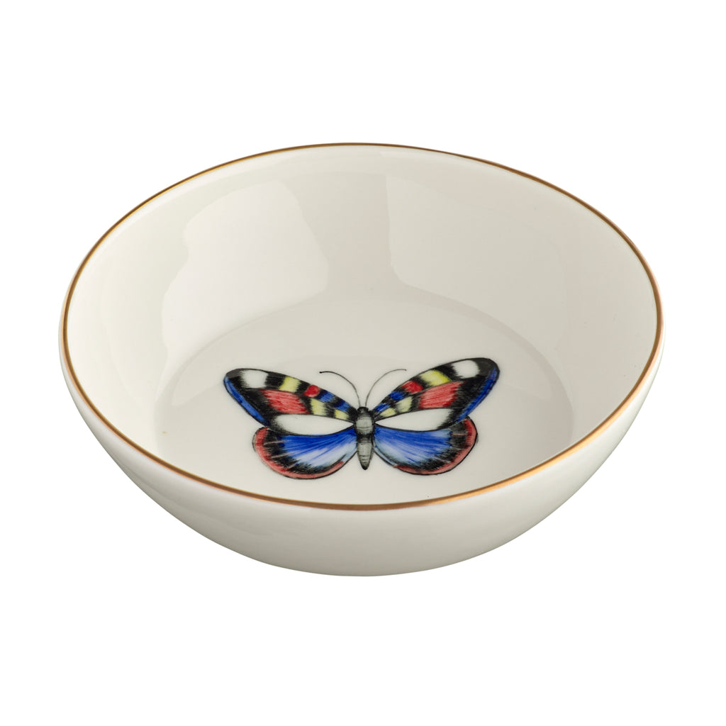 “Butterfly” bowl with gold rim