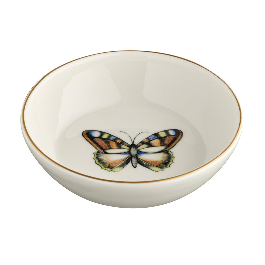 “Butterfly” bowl with gold rim