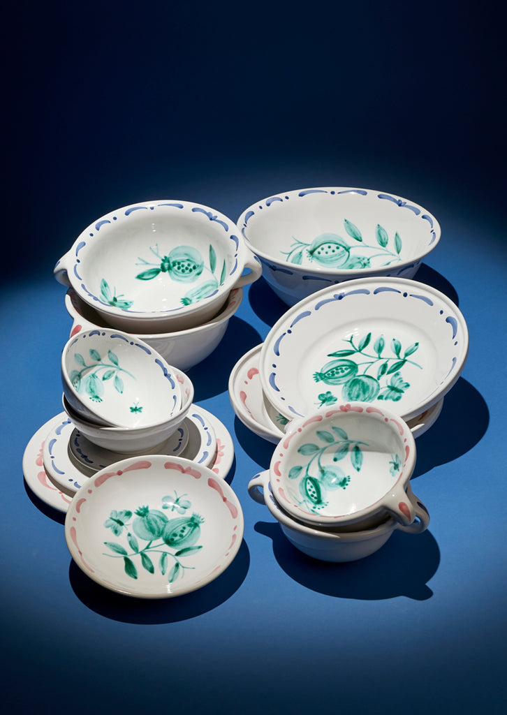 Keramik Reifschüssel "Granatapfel" klein, blau