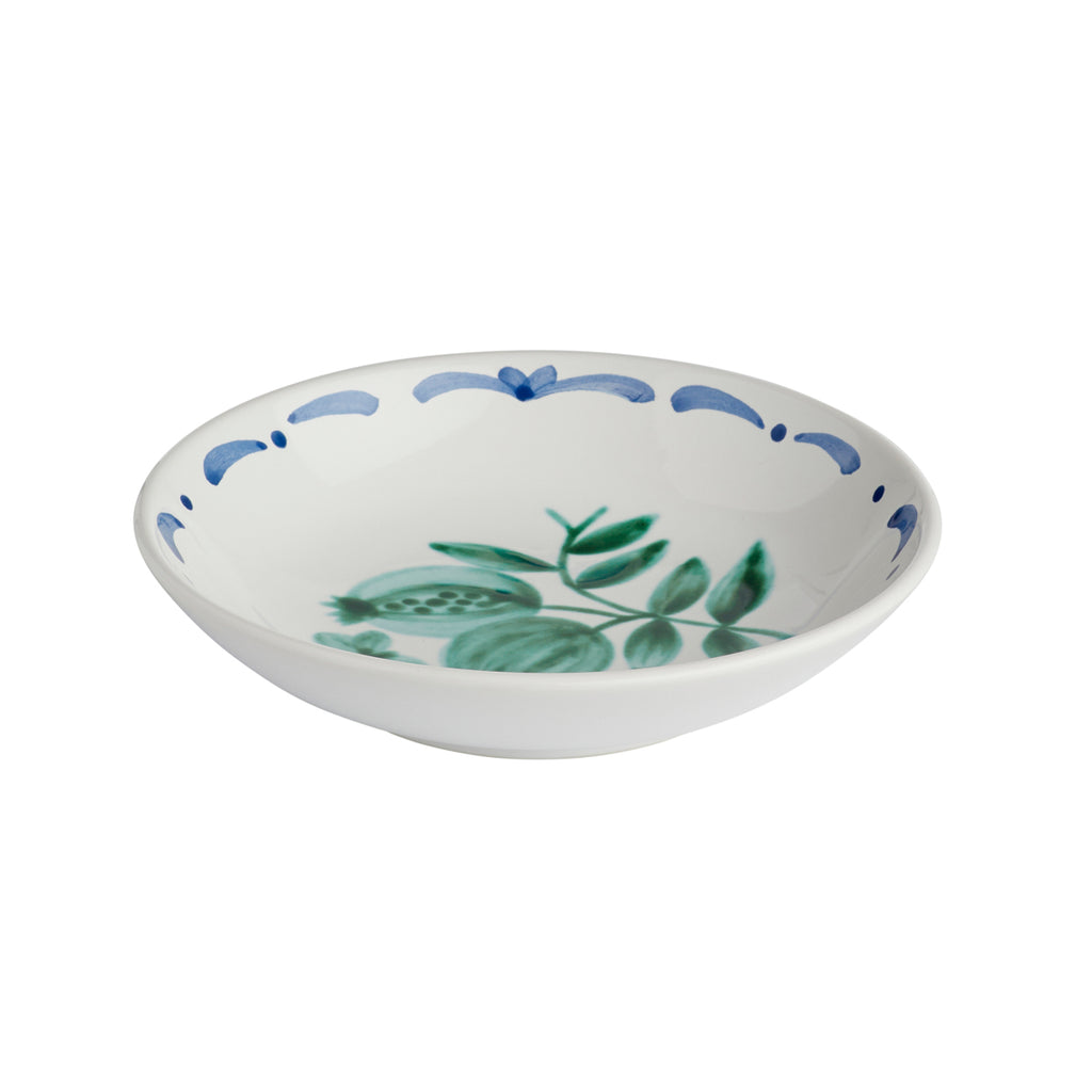 Keramik Suppenteller/flache Müslischale "Granatapfel", blau