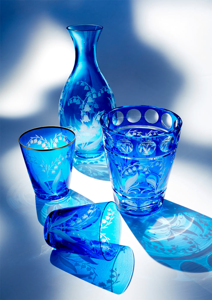 Wasserglas "Maiglöckchen", blau