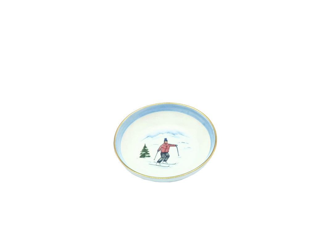 “Skier” bowl, gold rim