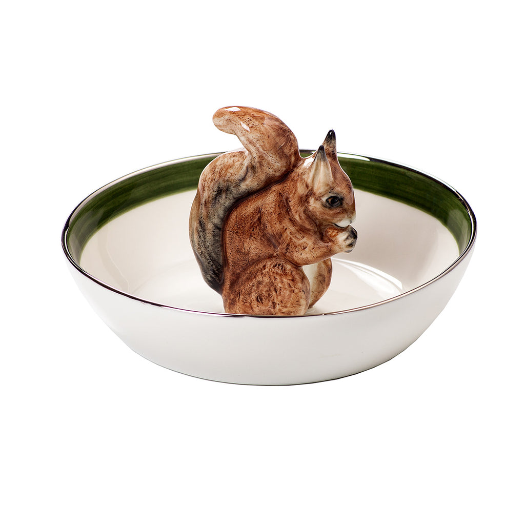 “Squirrel” bowl, brown with platinum rim