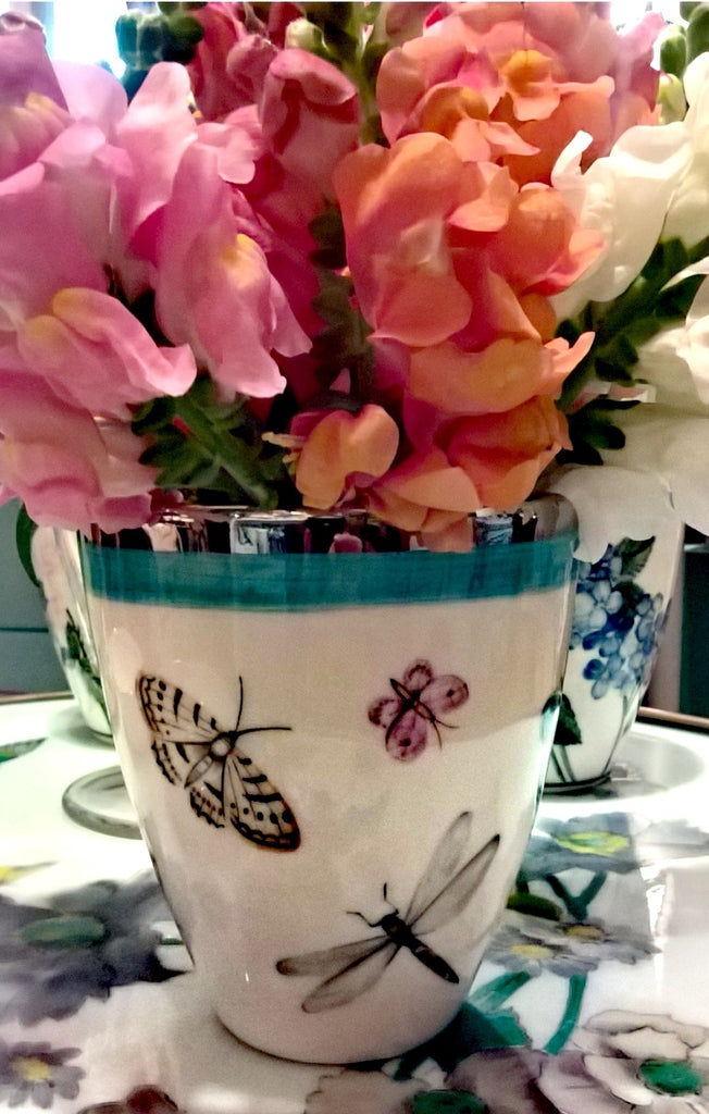 Vase "Schmetterlinge", Platinrand