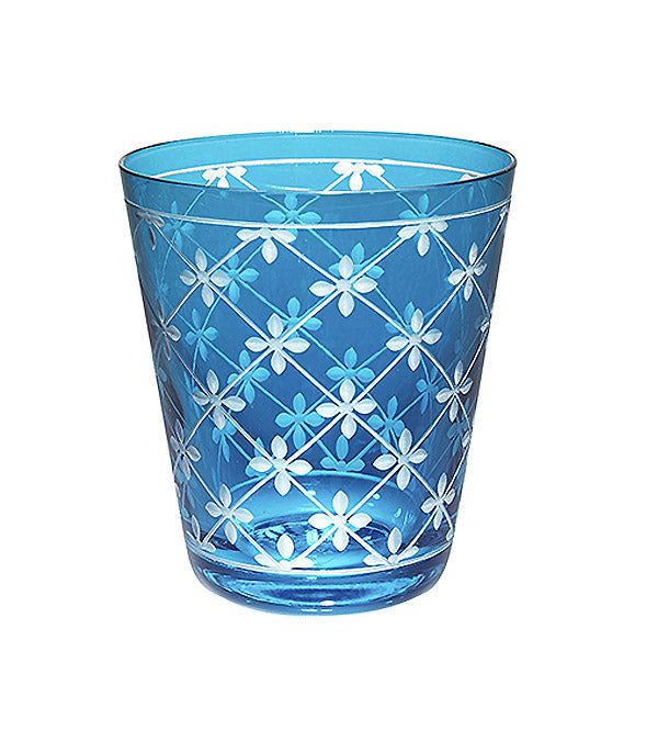 Wasserglas "Blumen", blau