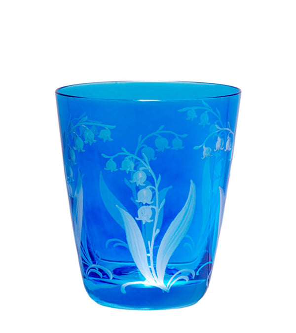 Wasserglas "Maiglöckchen", blau