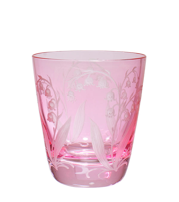 Water glass "Lily of the Valley", pink
