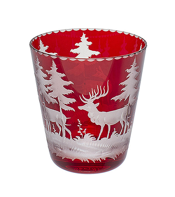 Water glass "Hunting", red