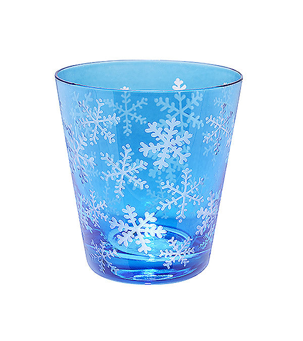 Wasserglas "Schneeflocke", blau