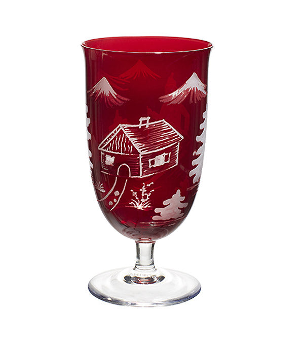 Weinglas "Skifahrer", rot