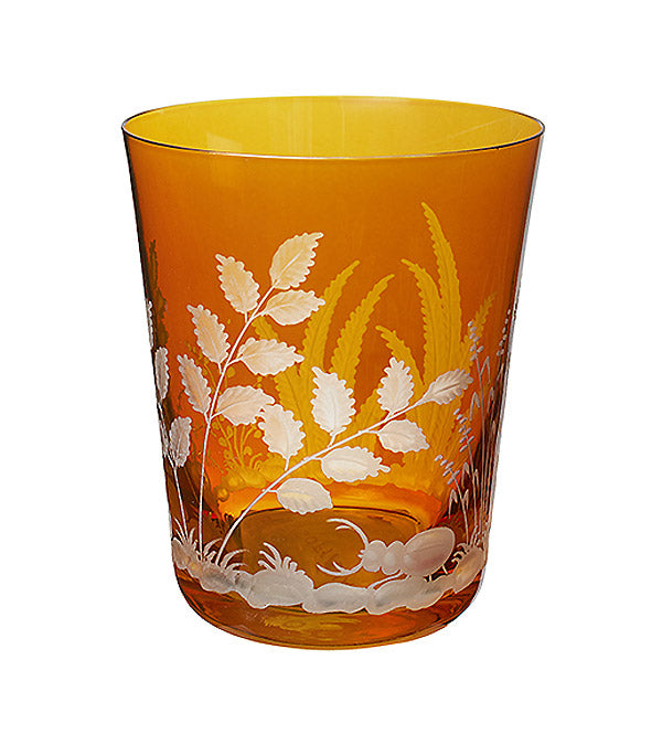 Kleine Vase / Windlicht "Farn", amber