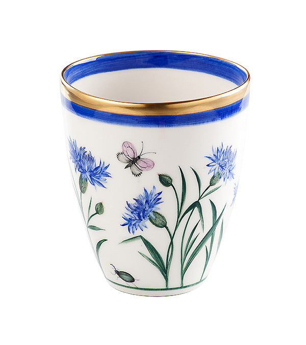 Vase "Cornflower", blue with gold rim