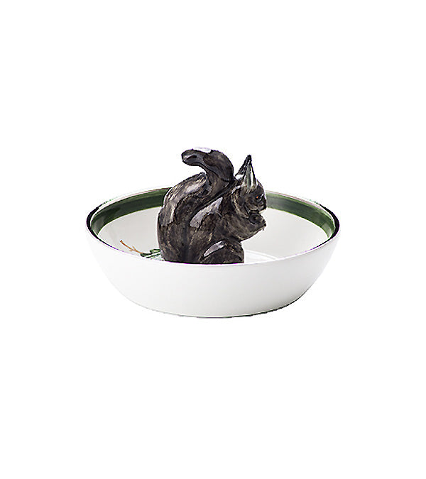“Squirrel” bowl, gray with platinum rim
