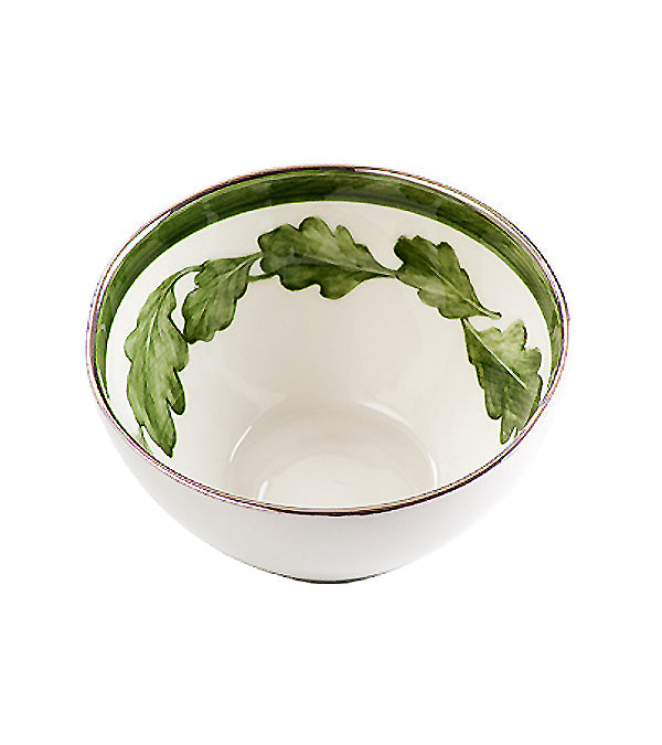 “Oak Leaves” bowl, platinum rim