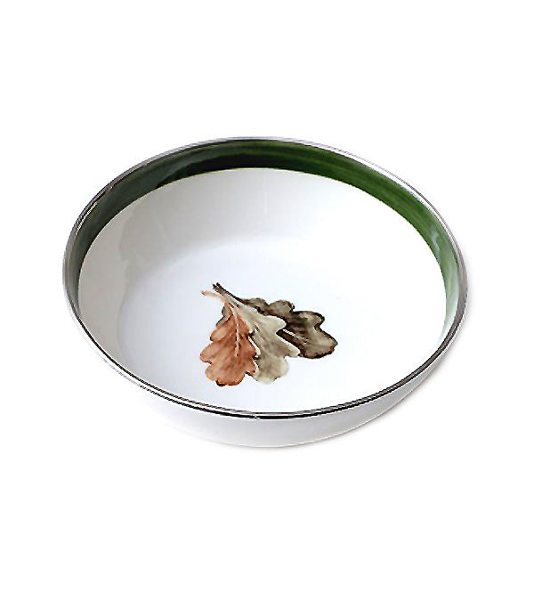 small bowl "three oak leaves", platinum rim