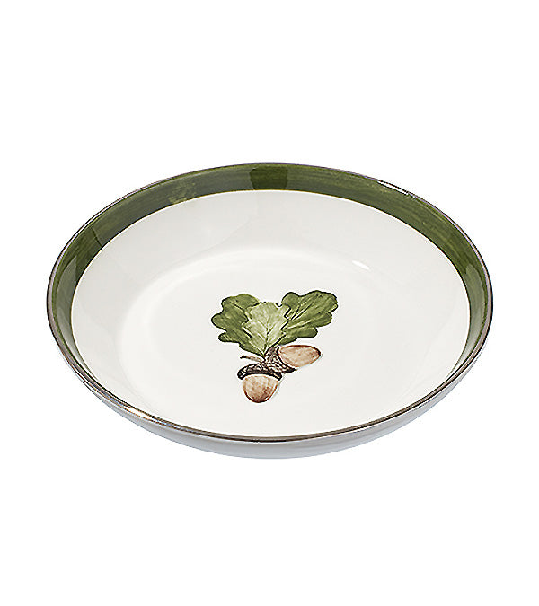 Large “Oak Leaves” bowl, platinum rim