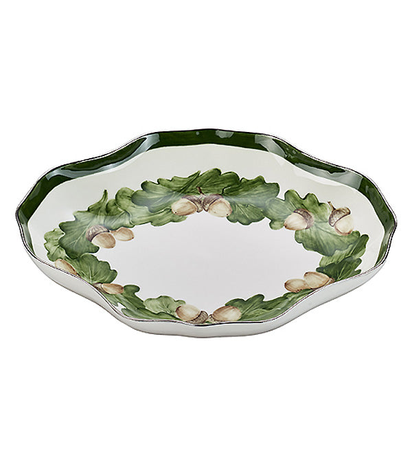 Pastry bowl "Oak Leaves", platinum rim