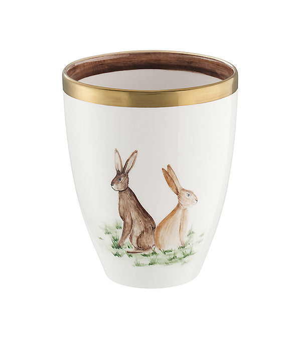 Vase "Hare sitting", gold rim