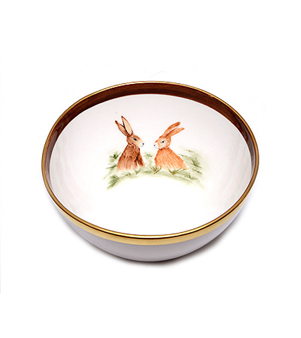 Bowl "Hare sitting", gold rim