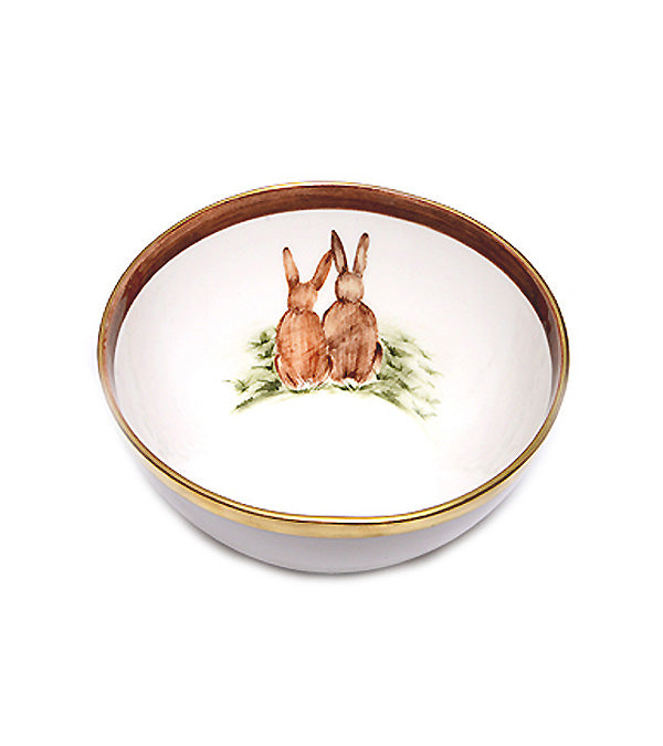 Bowl “couple of rabbits”, gold rim