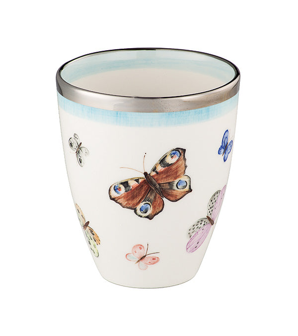 Vase "Schmetterlinge", Platinrand